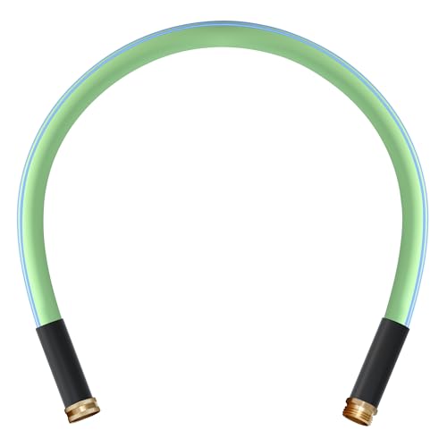 Atlantic Heavy Duty Garden Hose 5/8 Inch x 3 Foot Green Color, Short Connection Leader Hose with Male-Female Connectors (3FT) - size: 3 ft-Green(Male-Female)