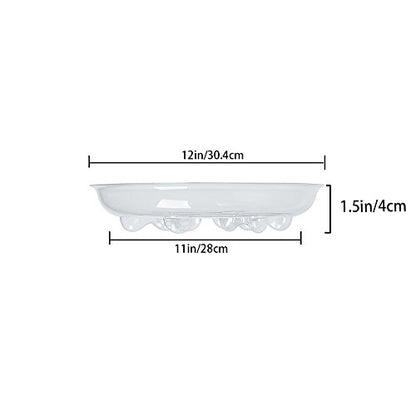 Idyllize 5 Pieces of 12 inch, Clear Thick Plastic Heavy Duty Sturdy Plant Saucer Drip Trays for pots (12") - size: 12"