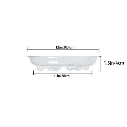 Idyllize 5 Pieces of 12 inch, Clear Thick Plastic Heavy Duty Sturdy Plant Saucer Drip Trays for pots (12") - size: 12"