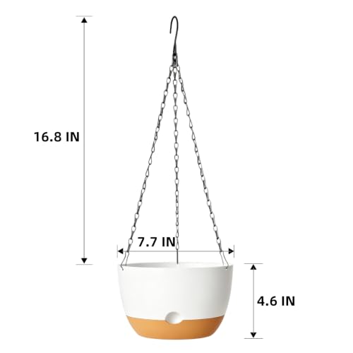 Hanging Planters, 4 Pack, Self-Watering, 7.5 Inch, White - color: White, size: 7.5 Inch