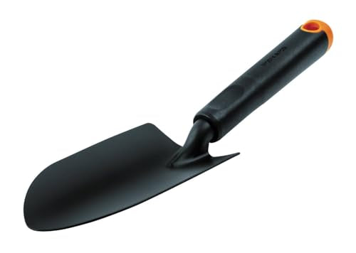 Fiskars Ergo Trowel, for Tough Soil, Length 30cm, Durable Steel Head/Plastic Handle, Black/Orange, 1027017 - style: Planter