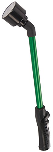 Dramm Rain Wand with One Touch Thumb Valve – Gentle Full Flow Shower Head Watering Wand for Garden Hose, Aluminum Construction – 16 Inch – Green - color: Green, size: 16 Inches