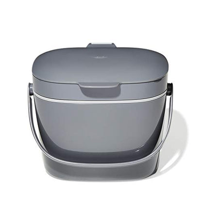 OXO Good Grips Easy-Clean Compost Bin, Charcoal, 1.75 Gal/6.62 L - color: Charcoal, size: 1.75 Gallon