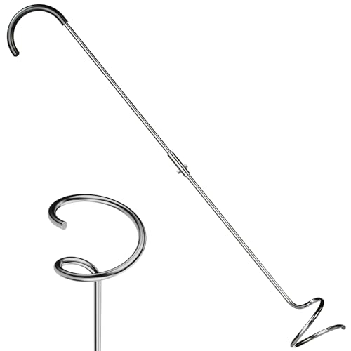 Compost Aerator Tool, Heavy Duty Spiral Compost Turner with Ergonomic Handle, Manual Soil Aeration Tool for Garden Compost Bin and Backyard Pile Mixing - size: Hook Handle