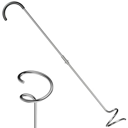 Compost Aerator Tool, Heavy Duty Spiral Compost Turner with Ergonomic Handle, Manual Soil Aeration Tool for Garden Compost Bin and Backyard Pile Mixing - size: Hook Handle