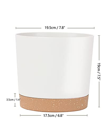kubvici Indoor Plant Pots Planters 8 inch Plastic Planter (White x 3 Pack) - color: White 3, size: 8 inch