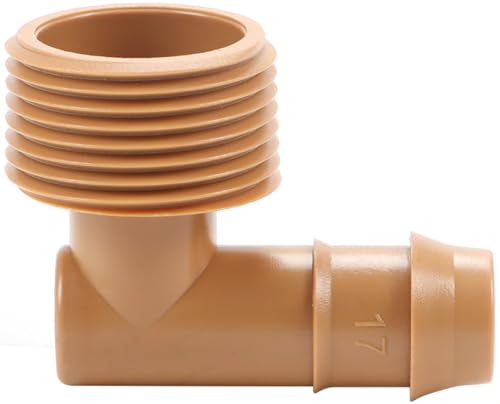 RedChili 1/2 Inch Drip Irrigation Fitting To 3/4 Inch Male Hose Threaded Adapter, 10 Pack PVC To Drip Irrigation Elbow Adapter With 3/4" Male Pipe Thread(MPT) x 1/2" Barbed Connectors - size: 3/4" Threaded Elbow Adapter