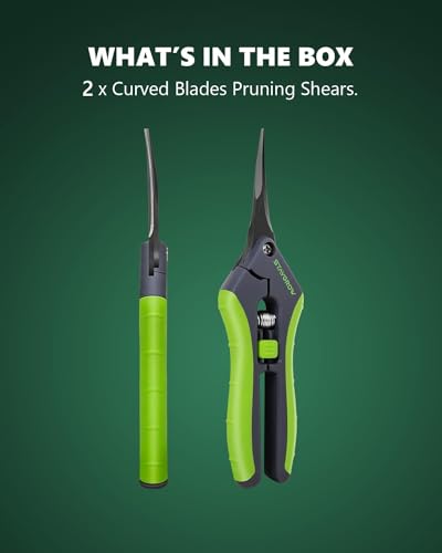 6.5" Pruning Shears for Gardening, Sharp Plant Trimming Scissors - size: 6.5 Inch Curved*2
