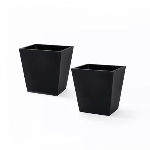 Step2 Tremont 20x24 Planter 2-Pack, Large Resin Planters for Outdoor Plants, Self-Watering, Black - color: Onyx Black, size: 2-Pack, style: 20x24