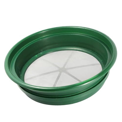 SE 13.25 Inch Wide Stackable Classifier Gold Prospecting Pan - 1/100 Inch Stainless Steel Mesh Sifting Pan, Green - size: 1/100 inch, style: Pans