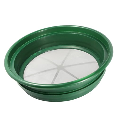SE 13.25 Inch Wide Stackable Classifier Gold Prospecting Pan - 1/100 Inch Stainless Steel Mesh Sifting Pan, Green - size: 1/100 inch, style: Pans
