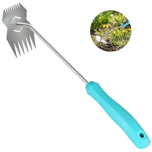 Garden Weed Pulling Tool,Weeder Tool,Garden Tools,Adopting Ergonomic Handle Design,Gardening Tools,Weed Puller Tool Suitable for Farm Planting(Blue Handle)