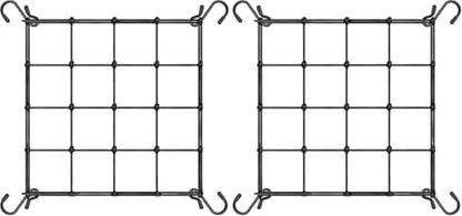 2x2 Ft Heavy Duty Elastic Trellis Netting for Climbing Plants -2-Pack Plant Support Net with 4 Hooks, Durable Polyester Mesh for Grow Tents, Vegetables, Fruits & Flowers (Black) - size: 2x2ft Stretched size-3mm d