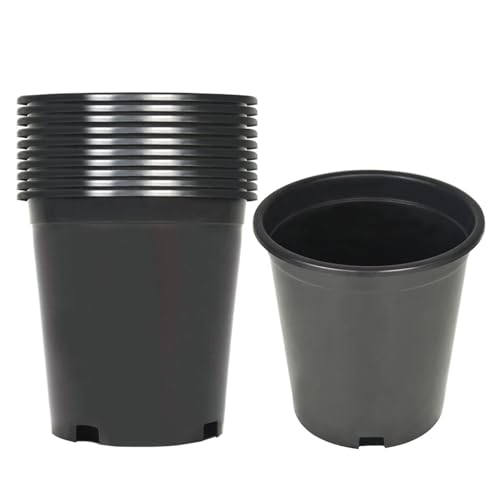 Nursery Pots with Drainage Holes Pack of 10 Pcs 1 Gallon and Plant Label Flexible Seedling Pots Seed Starting Planter for Indoor Outdoor Flowers Succulents Cactus - size: 10 Pcs 1 Gallon