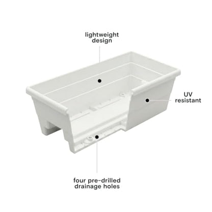Greendigs 24" White Plastic Rail Planter