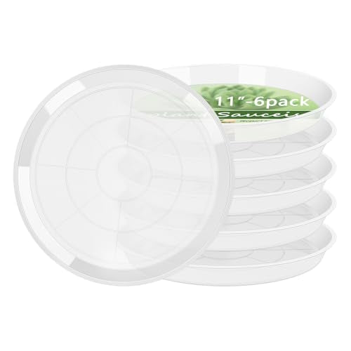 6Pack Plant Saucer, 3 5 7 9 11 13 15 17 19 21 in Plastic Plant Tray - size: 11 Inch