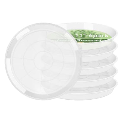6Pack Plant Saucer, 3 5 7 9 11 13 15 17 19 21 in Plastic Plant Tray - size: 11 Inch