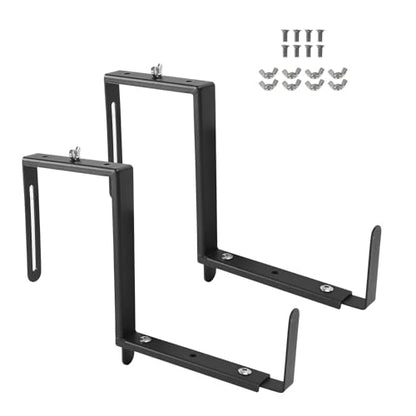 Window Box Bracket,Adjustable Planter Box Brackets,Black,2Pack - color: Black, size: 2 Pieces