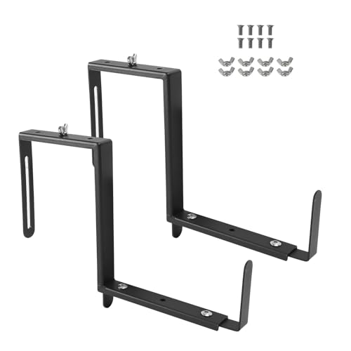 Window Box Bracket,Adjustable Planter Box Brackets,Black,2Pack - color: Black, size: 2 Pieces