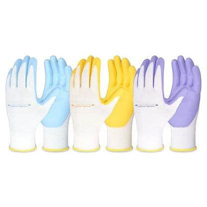 HANDLANDY 2/3/6 Pairs Womens Gardening Gloves, Garden Gloves for Women - color: White (3 Pairs), size: Medium
