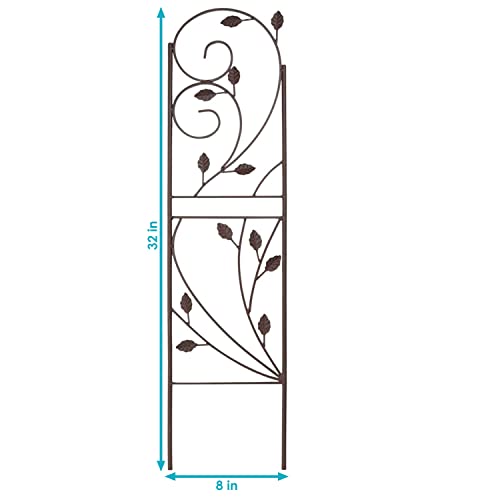 Sunnydaze 32-Inch Rustic Plant Design Outdoor Garden Trellis - Metal Wire Plant Support Trellis for Climbing Plants - Brown - Set of 2 - style: Rustic