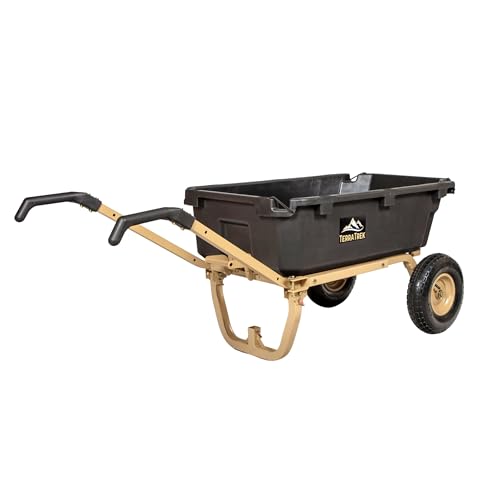 Heavy-Duty Garden Cart on Wheels – 7 Cu. Ft. 2-in-1 Utility Wagon & Wheelbarrow, Push or Tow Design, 600 lb. Capacity, All-Terrain Utility Cart with 13" Pneumatic Wheels - size: 13" Pneumatic Tire