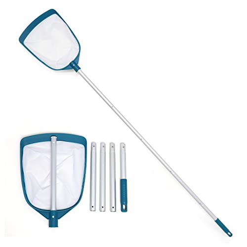 5 Foot Ultra Fine Mesh Pool Spa Leaf Skimmer Rake Net with Adjustable Pole - size: Pool Skimmer with Pole