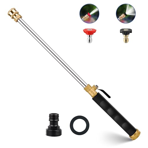 Jet Nozzle Power Washer for Garden Hose, High Pressure Hose Nozzle - color: Black