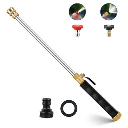 Jet Nozzle Power Washer for Garden Hose, High Pressure Hose Nozzle - color: Black