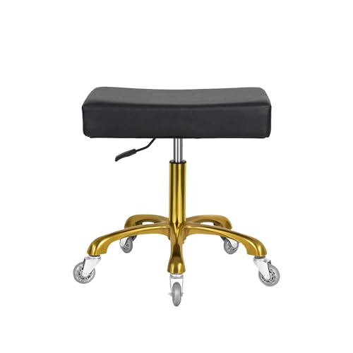 Antlu Rolling Stool Heavy Duty with Wheels Heavy Duty 450lbs, Black - color: Black