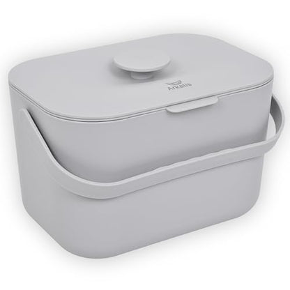Kitchen Compost Bin – 1.3 Gallon Countertop Compost Bin with Lid, Odor-Blocking, No Charcoal Filters Needed, Indoor Compost Bin with Removable Basket, Easy Clean