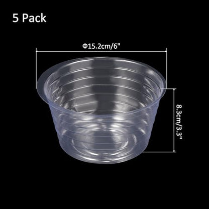 M METERXITY 5 Pack Planter Saucers - Thin Plastic Plant Tray Flowerpot Drip Trays Round Apply to Outdoor/Garden (6 Inch, Clear) - size: 6 Inch
