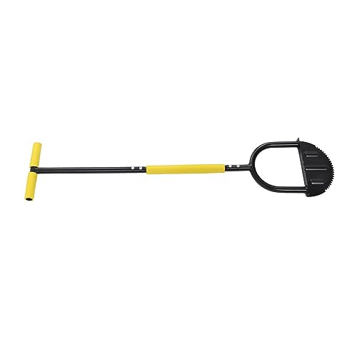 Manual Lawn Edger, Garden Edging Tool with Saw Tooth Steel, T Handle with Sponge Cover, Wide Pedal for Effortless Trimming, Half Moon Lawn Edger for Sidewalks Driveways Gardens an