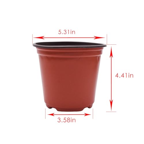 Plastic Planter Nursery Seedlings Pots - 5.5 Inches 100Pcs Flower Plant Container Seed Starting Pot for Outdoor Succulents Seedlings Cuttings Transplanting - size: 5.5 x 4 x 3 in