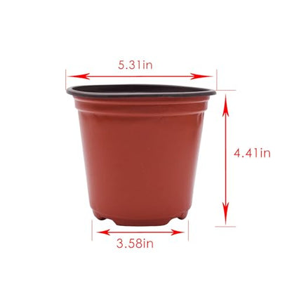 Plastic Planter Nursery Seedlings Pots - 5.5 Inches 100Pcs Flower Plant Container Seed Starting Pot for Outdoor Succulents Seedlings Cuttings Transplanting - size: 5.5 x 4 x 3 in