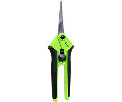 Hydrofarm HGPL400 Precision Anti-Fatigue Pruner, Green, Ergonomic Grip - color: Green, style: Straight Stainless Steel