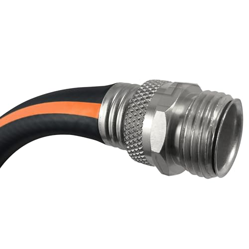 Flexon Flextreme Pro 5/8" x 100ft Performance Rubber Garden Hose – Heavy-Duty, Kink-Resistant, All-Weather Flexibility, Industrial-Grade Couplings, Durable Outdoor Watering Hose for Lawn & Garden - size: 100 Feet