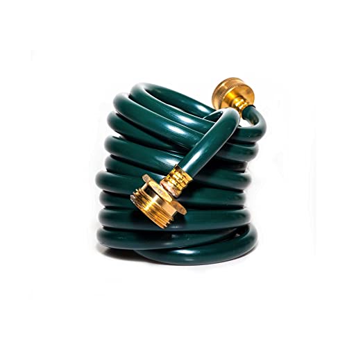 Orgrimmar 10FT Green EVA Coil Garden Hose with Metal Fittings - color: Green, size: 10 Feet