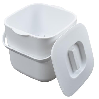 4-Liter Kitchen Compost Bin, White - color: White
