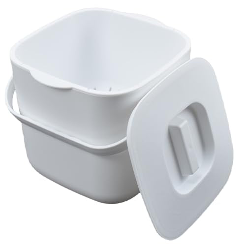 4-Liter Kitchen Compost Bin, White - color: White