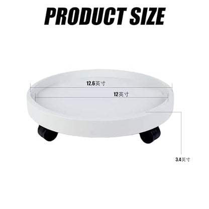 Plastic Plant Caddy, Wheeled Base Tray for Indoor Outdoor Flowerpot
