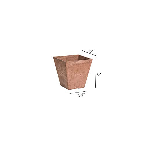 Novelty Artstone 35069 Ella Square Planter, Rust 6" - color: Rust, size: 6"