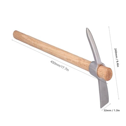Forged Adze Pick, Weeding Mattock Hoe with Wood Handle Digging Tool