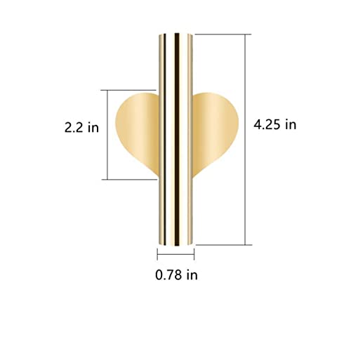 2 Pcs Gold Wall Decor, Plant Wall Vase Metal Tube Decoration Holder Used to Display Dried Flowers, Fake Flowers, Also Suitable for Gravestone Memorial Decoration (Heart-Shaped Gold) - color: Heart-shaped Gold