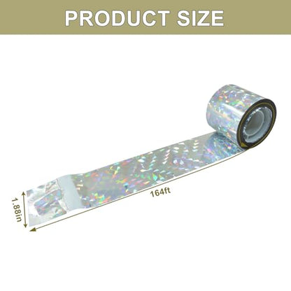 Jiozermi 164 Ft Bird Scare Tape Ribbon, Laser Silver - color: Laser Silver Floral, size: 2 Inch x 164 Ft
