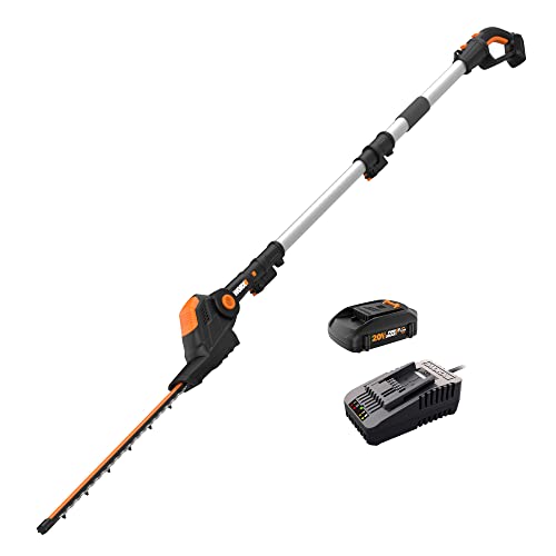 WORX Cordless Pole Hedge Trimmer, 20V 20" 2-in-1 Attachment Capable, WG252 - style: 20" 20V Hedge Trimmer w/(1)2.0Ah Battery