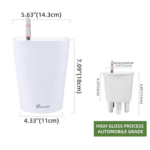 Dexceder 6x7 Self Watering Planter (White) - color: White