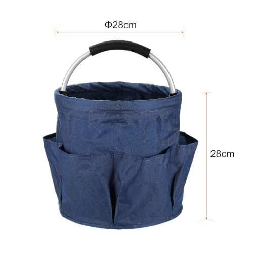 HARFINGTON Garden Tool Bag 17L Large Oxford Waterproof with Pockets Garden Tote Bag Gardening Plant Tool Organizer Storage Carrier Store for Outdoor Women Men, Navy Blue - color: Blue