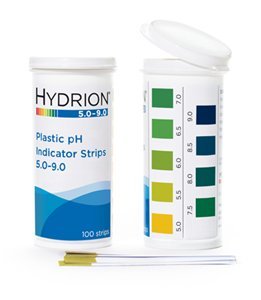 9400 Plastic pH Indicator Strips, 5.0 to 9.0, flip top Vial Packaging - style: 5 to 9 pH in 0.5 pH unit increments