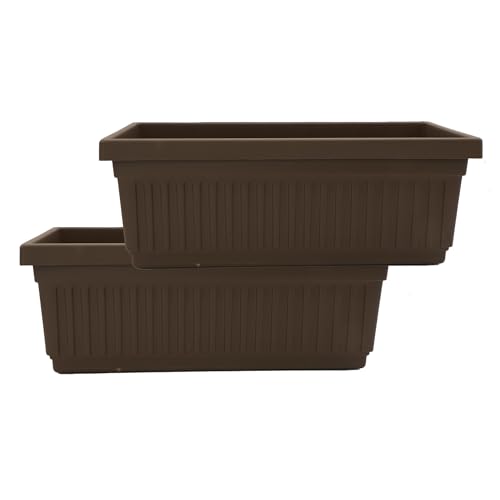 The HC Companies Venetian Window Planter Box, 18 Inch, Chocolate, 2-Pack - color: Chocolate, size: 18", style: Pack of 2